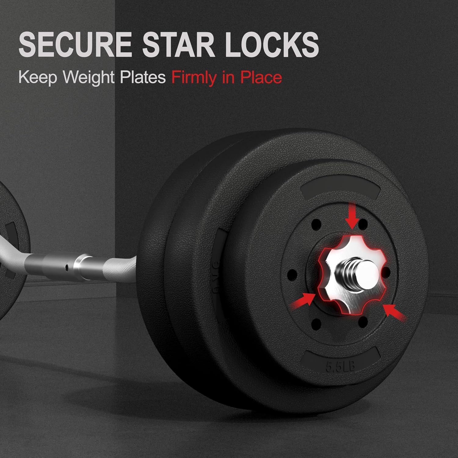 Thumbnail 6 de Yaheetech YT-00148731 EZ Curl Barbell Weight Set with Detachable Plates