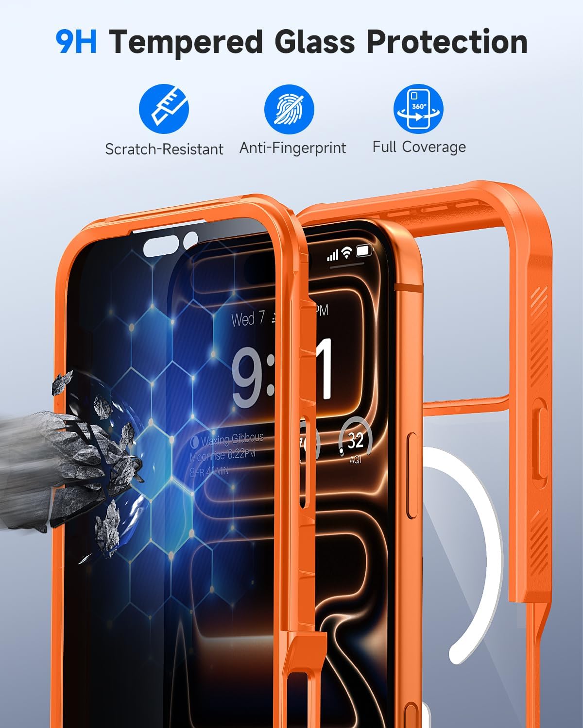 Detalle de iPhone 17 Pro Max MagSafe privacy case