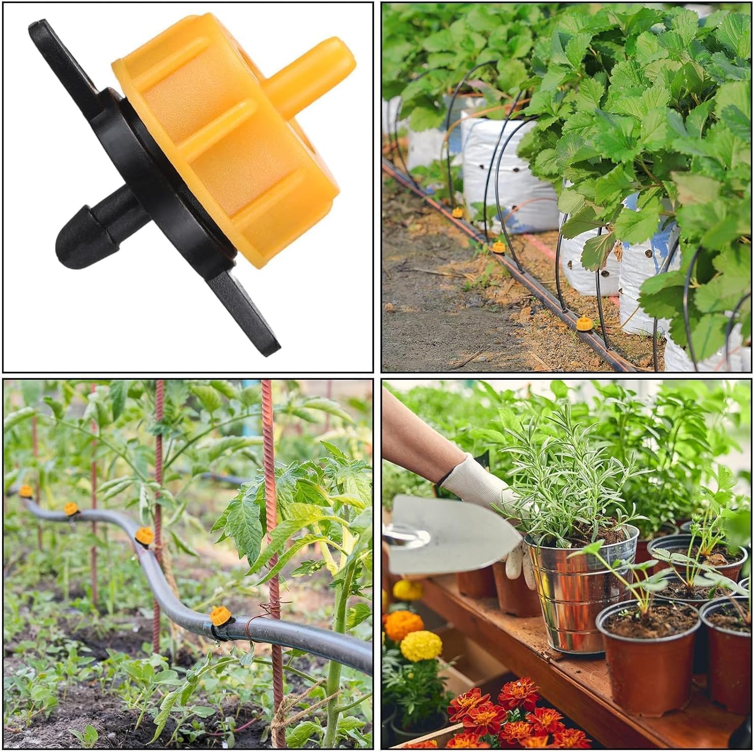 Detalle de Set di 100 gocciolatori autocompensanti per irrigazione pizzicata da 2 L/ora (smontabili) per microirrigazione