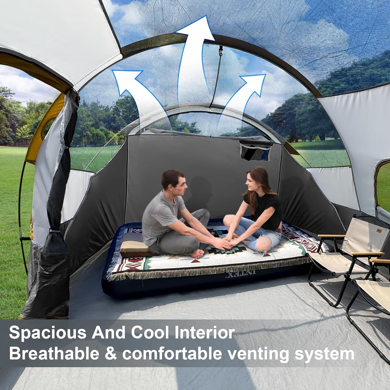 Detalle de CAMPROS CP Tent 12-Person 3-Room Family Tent