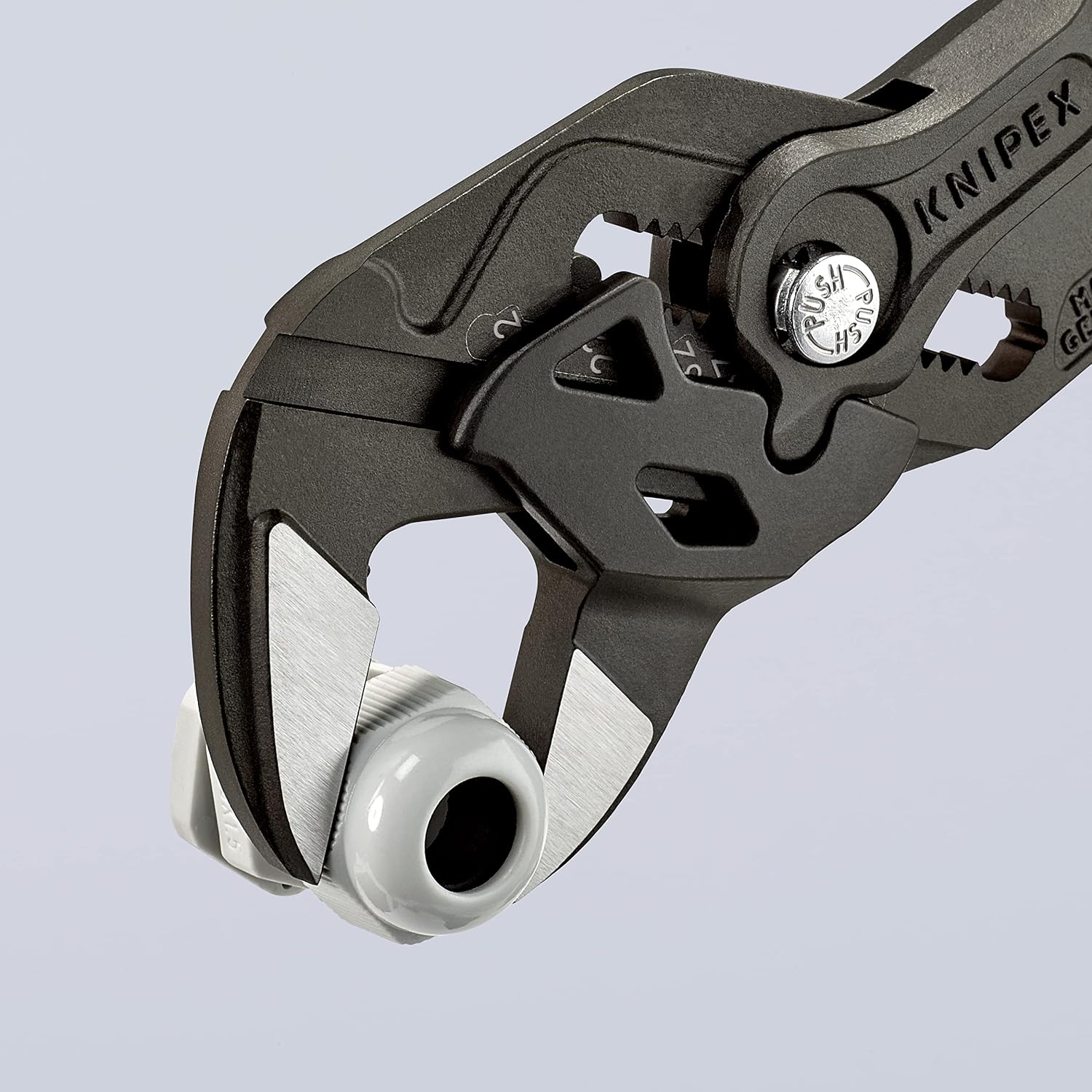 Detalle 2 de KNIPEX 8601-250SB プライヤーレンチ 亜鉛合金メッキ・ナット開口範囲52mm