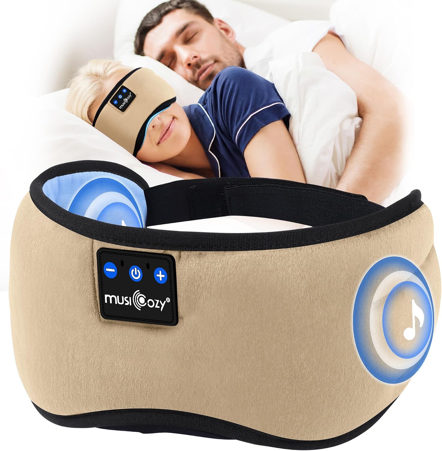 Imagen de MUSICOZY Sleep Mask Headphones with Bluetooth 5.4 – 100% Blackout, Ultra-Thin Speakers & 16-Hour Playtime en OfertitasTOP