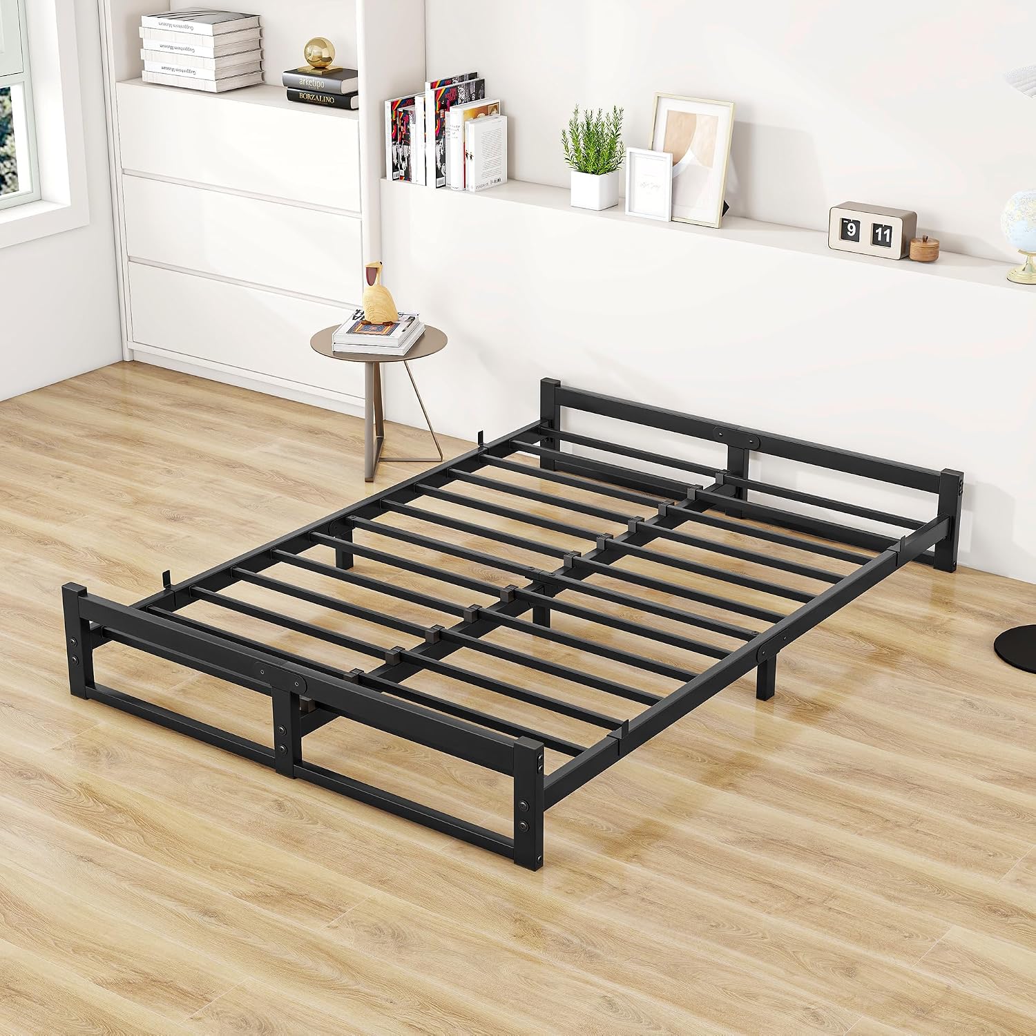 Detalle de VECOCHO 1016P-BK-6Y metalen bedframe 120 x 200 cm, zwart