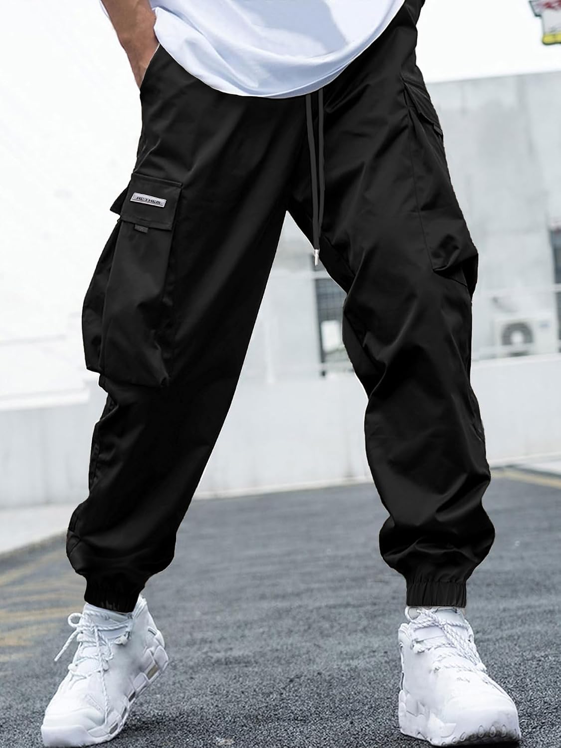 Thumbnail 2 de JEMLDL Men’s Cargo Joggers Pants with Elastic Waist & Drawstring