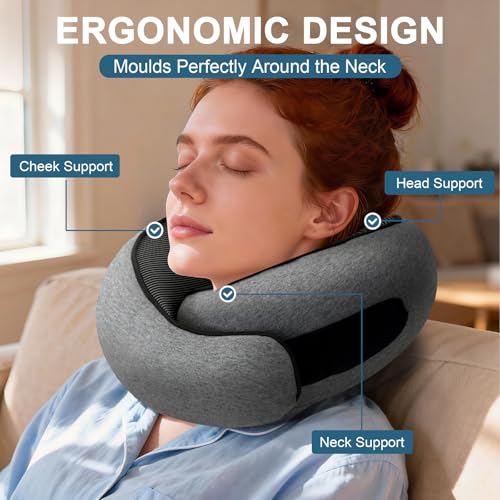 Thumbnail 5 de Purecas Memory Foam Travel Neck Pillow with 360° Support