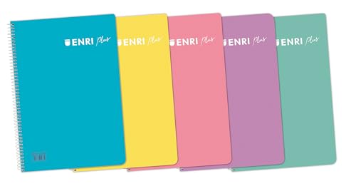 Detalle de ENRI Plus Cuadernos A5 — Pack 5, 80 hojas cuadriculado