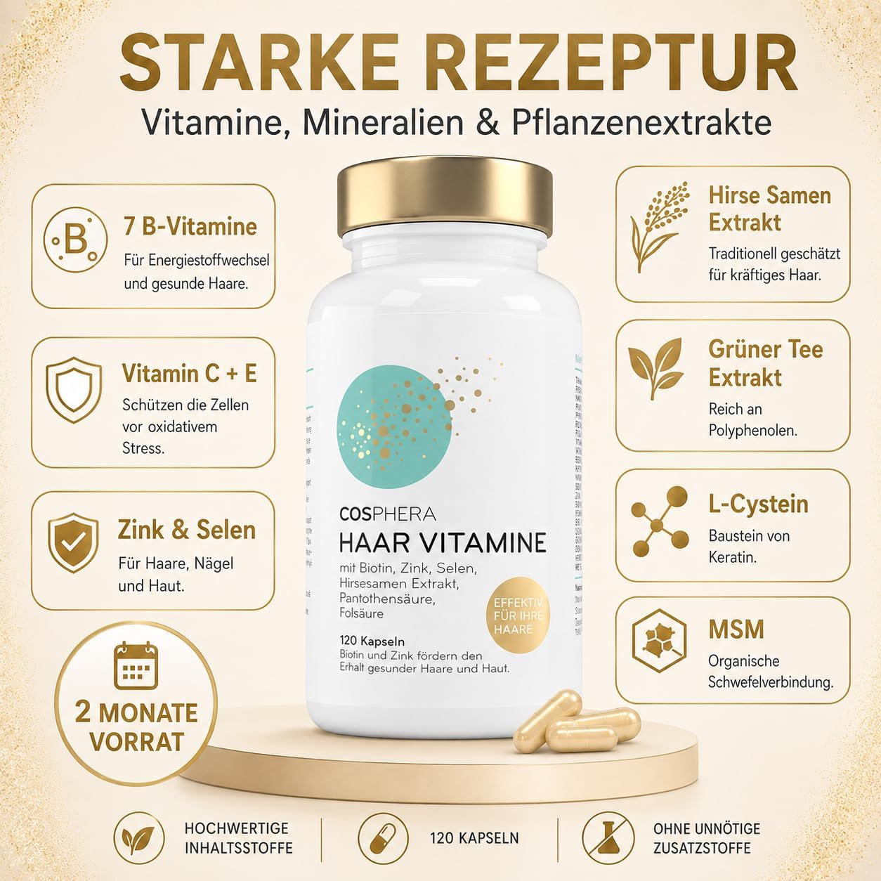 Detalle de Cosphera Haar-Vitamine 120 Kapseln đ