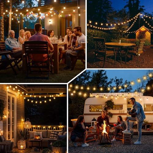 Thumbnail 6 de Hoteril Catena Luminosa Esterno Solare 15m 19+2 G40 IRIP 2200K – LED da Giardino con 8 Modalità, IP65 e USB Ricaricabile