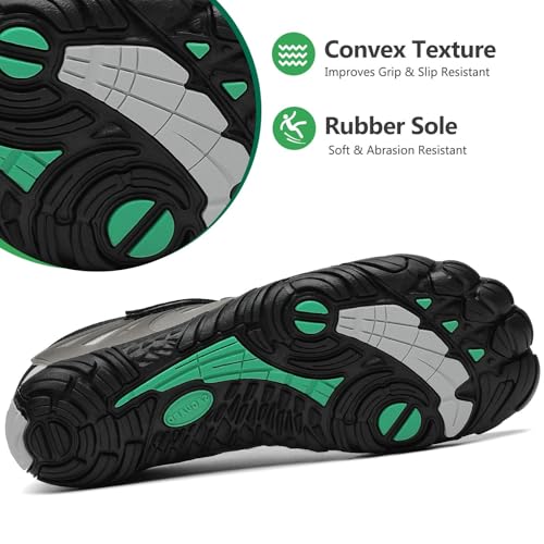 Detalle 2 de SAGUARO Zapatillas Barefoot para Hombre y Mujer – Minimalistas Cinco Dedos, Transpirables y Antideslizantes, Gr.42 (Negro Profundo)