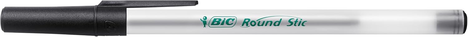Thumbnail 1 de BIC Round Stic ECOlutions Stylos-Bille Pointe Moyenne 1,0 mm – Noir, boîte de 60