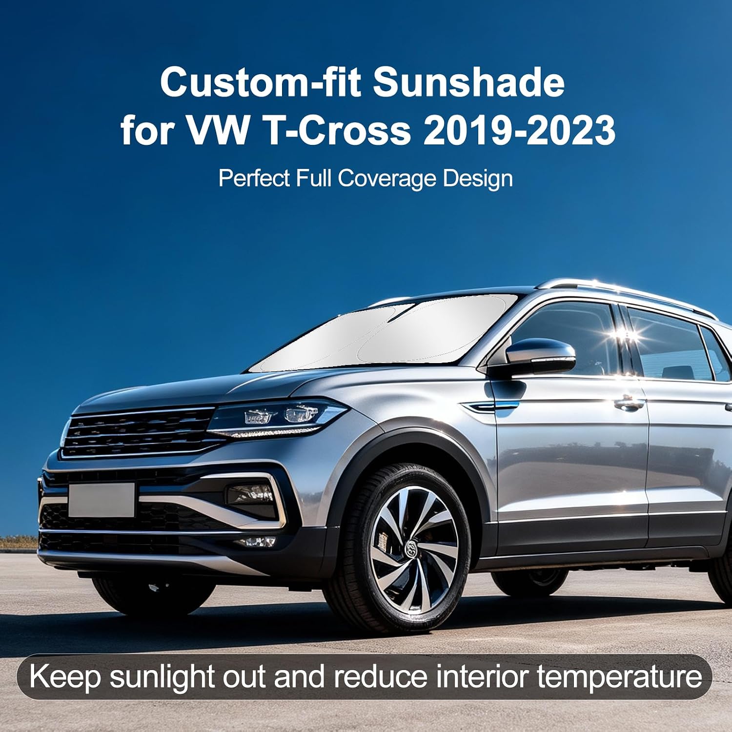 Thumbnail 1 de ZATOOTO Pare-Soleil pour Pare-Brise Avant sur Mesure — VW T-Cross 2019-2023 (PLIAGE / Réfléchissant)