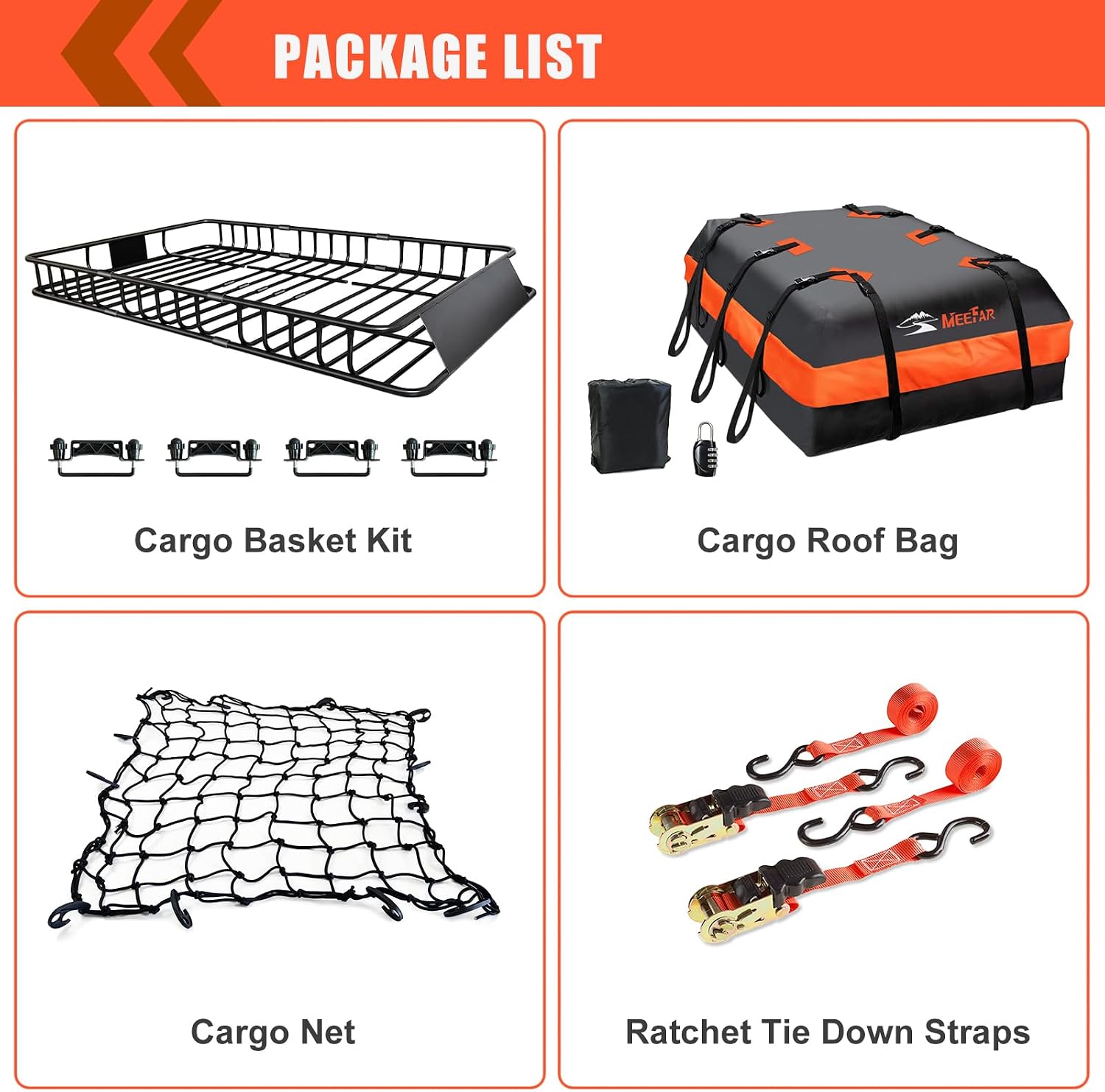 Detalle 1 de Roof Rack Cargo Carrier Basket with 20 Cu. Ft. Bag
