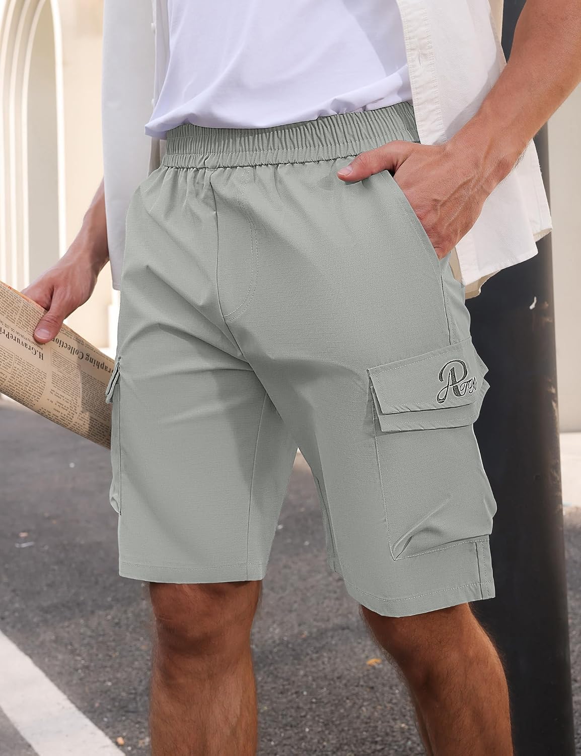 Detalle 2 de APTRO Men's Cargo Shorts 9-inch