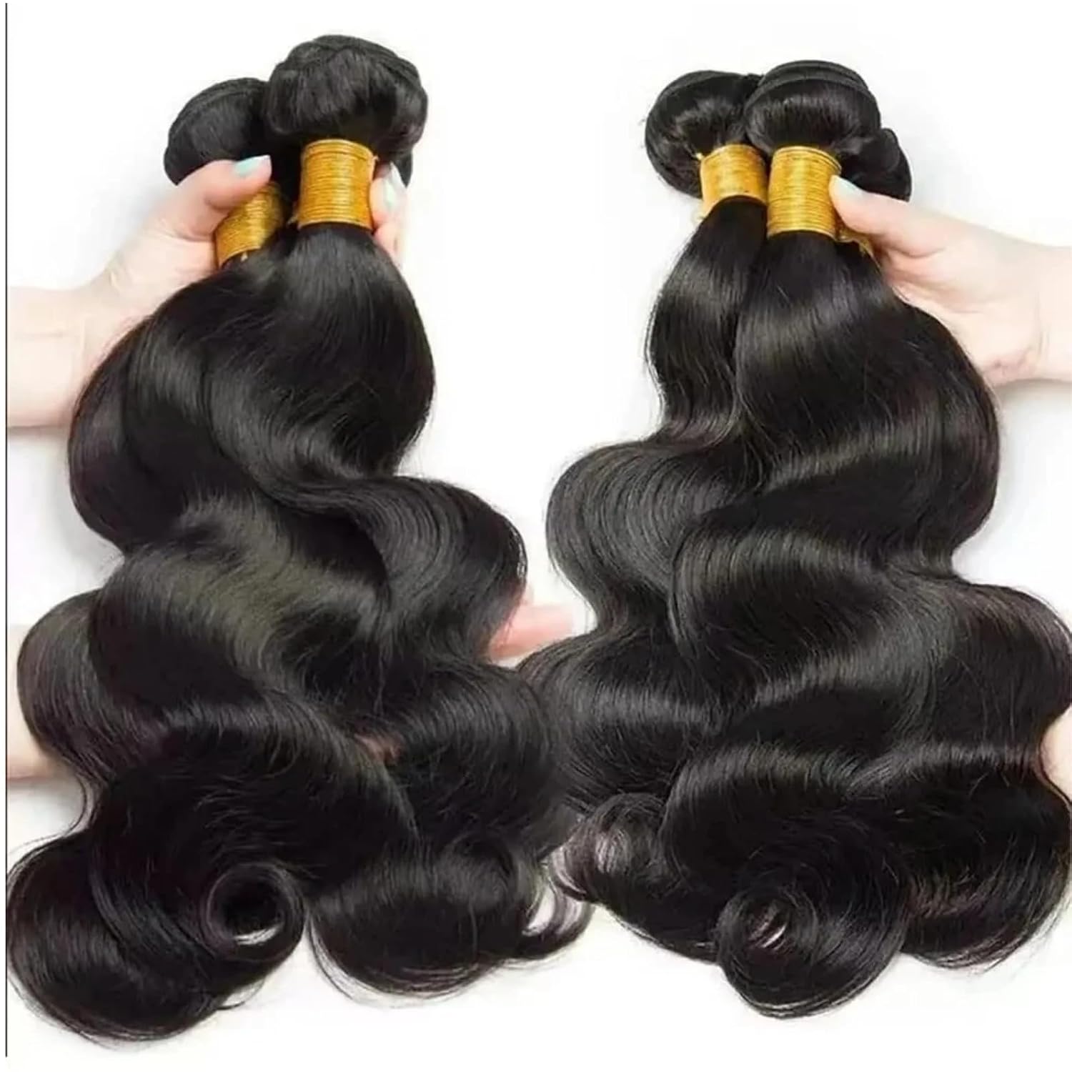 Detalle 1 de SDDRSRA Body Wave Human Hair Bundles, 18, 20 & 22 Inch, Natural Black