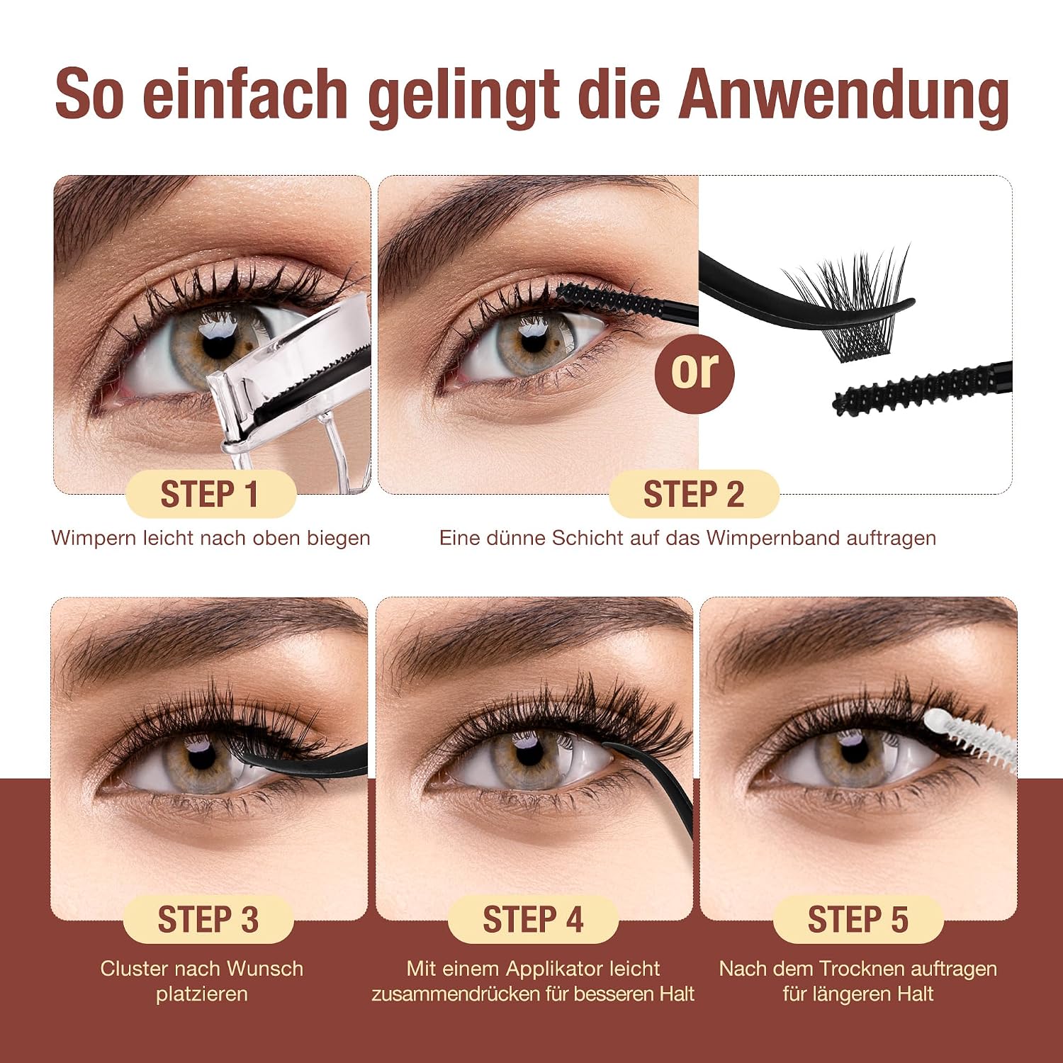 Thumbnail 6 de LASHVIEW Cluster-Wimpern-Set – DIY Volumen-Cluster-Wimpern 10–16 mm