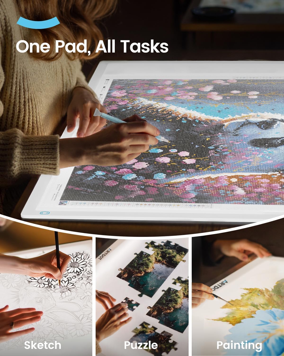 Thumbnail 4 de ARTDOT Leuchttisch A1 Helligkeitsstufen für Diamond Painting 🎨