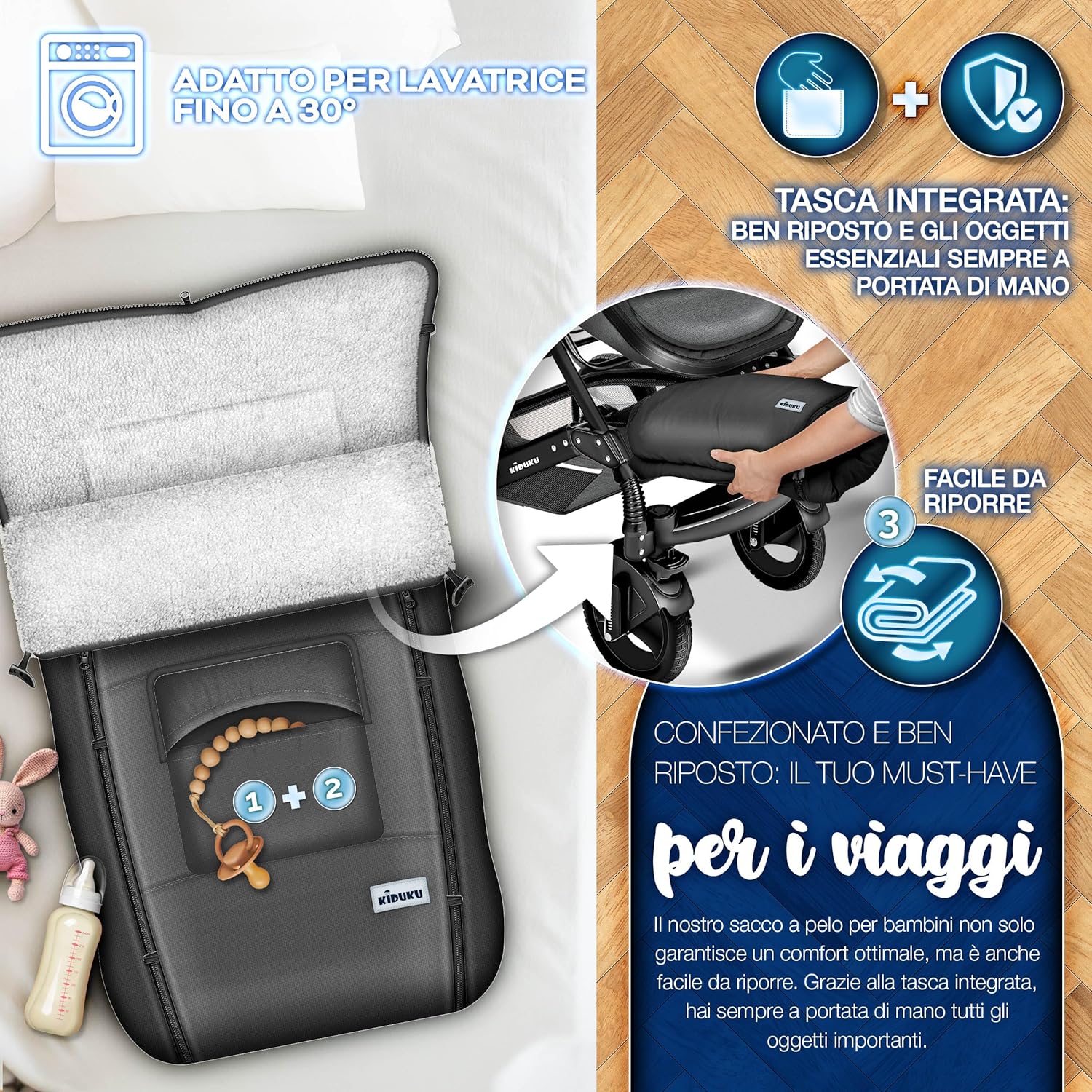 Thumbnail 3 de KIDUKU Sacco Passeggino Universale 30°C