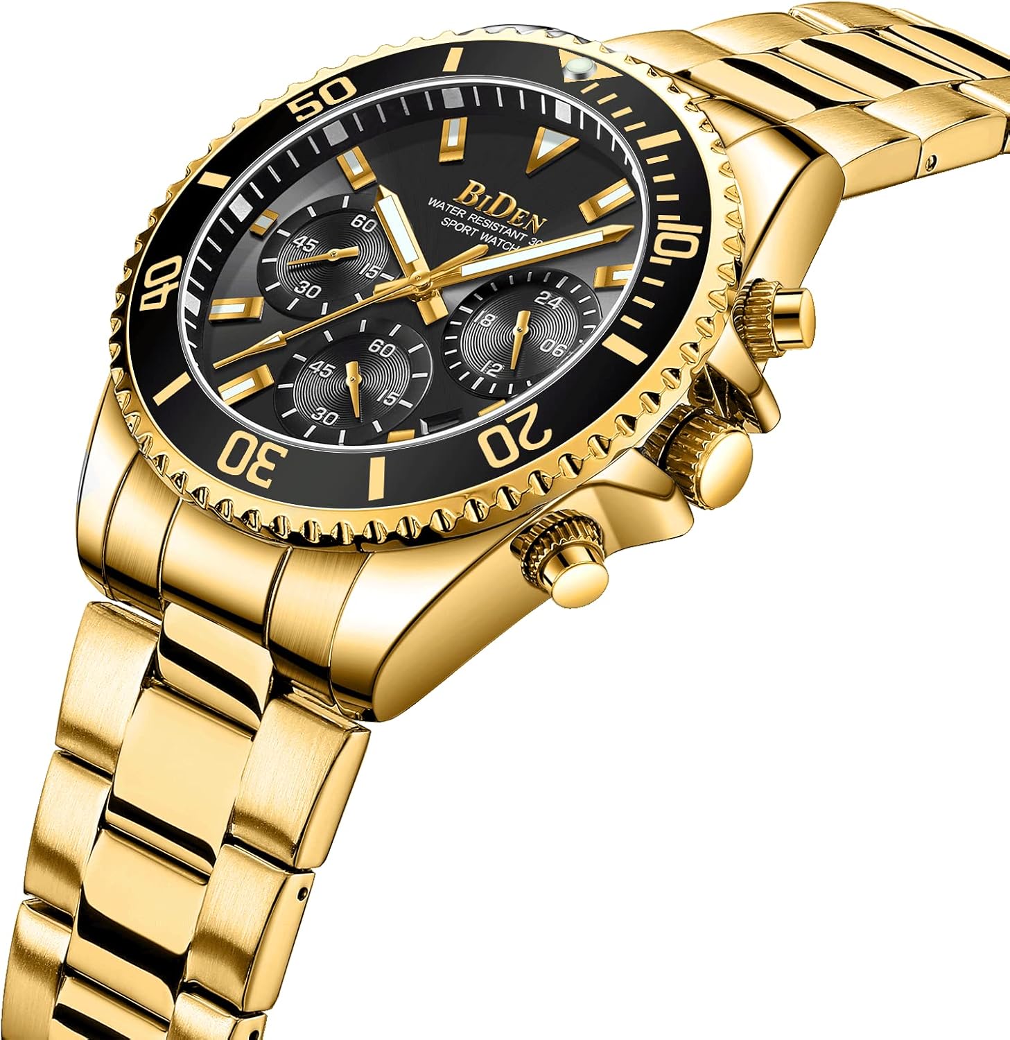 Thumbnail 1 de HANPOSH Herren Chronograph Edelstahl-Armbanduhr mit Datumsanzeige (Quarz, wasserdicht bis 30ATM)