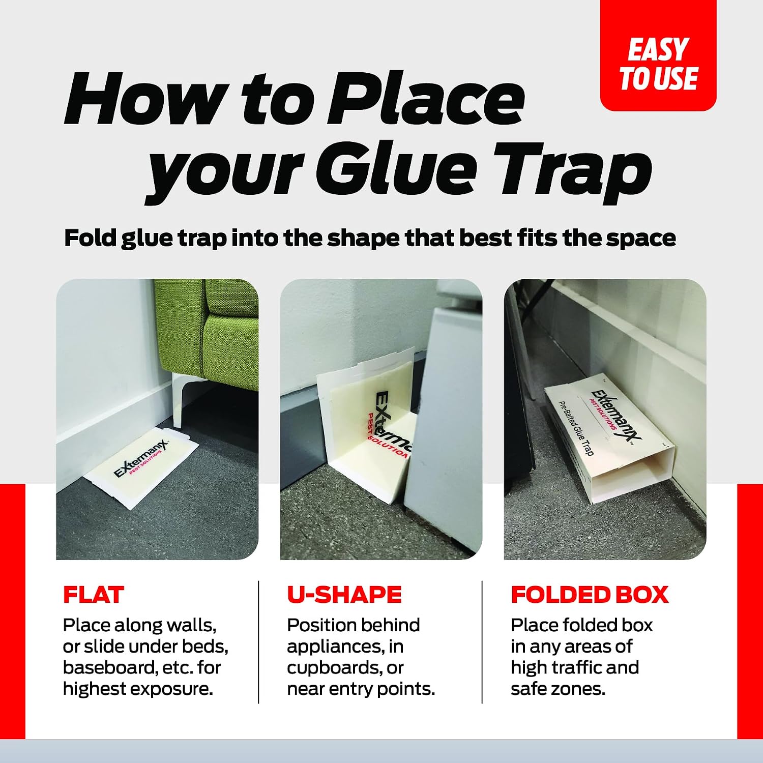 Thumbnail 6 de Extermanix Glue Traps for Mice and Bugs, Strong Adhesive, 12 Count
