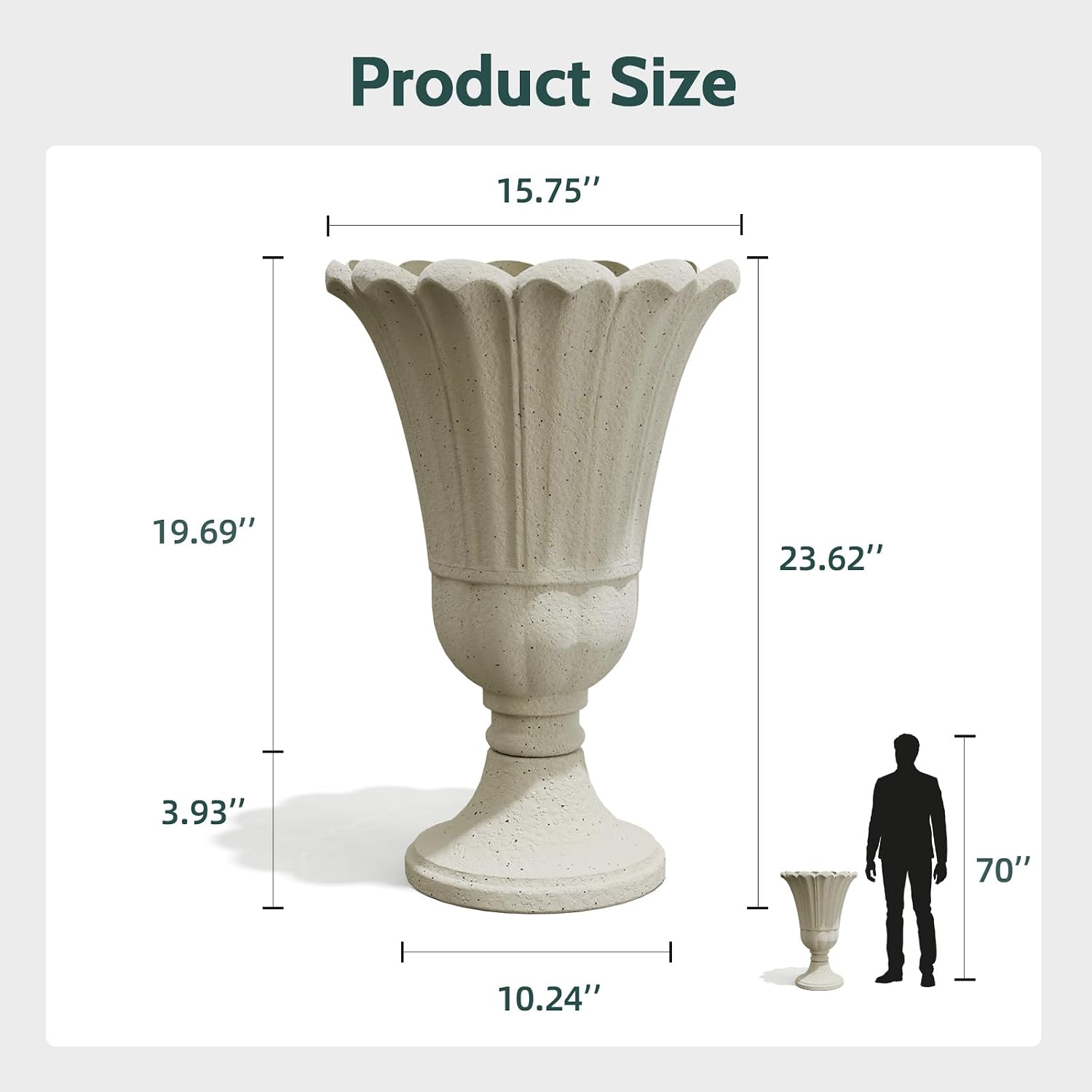 Thumbnail 1 de Trygoal Urn Planters, 24-inch