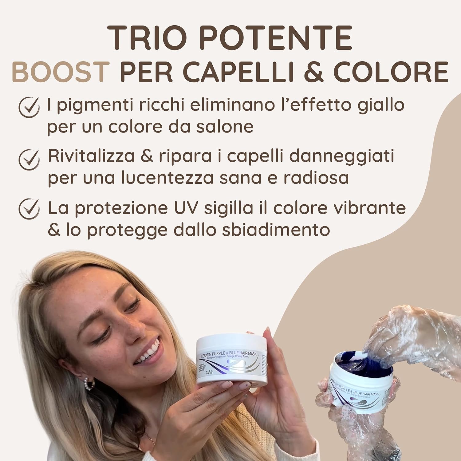 Detalle 2 de Vitamins Maschera viola cheratina 2 in 1