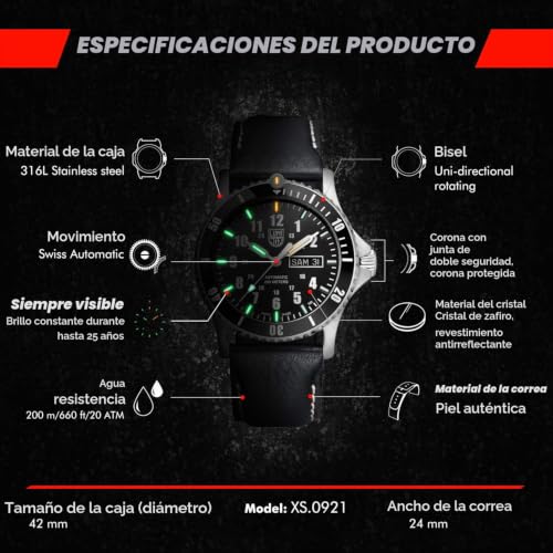 Thumbnail 2 de Luminox Reloj Automatico Sport Timer 0920 – Sea, 42 mm, Esfera Negra, 20ATM