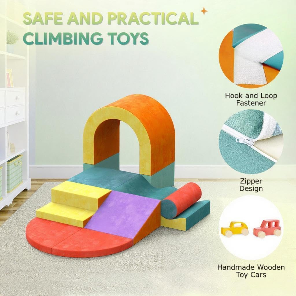 Detalle de LOVIVO 10 PCS Soft Play Set: Colour Foam Climbing Blocks for Toddlers