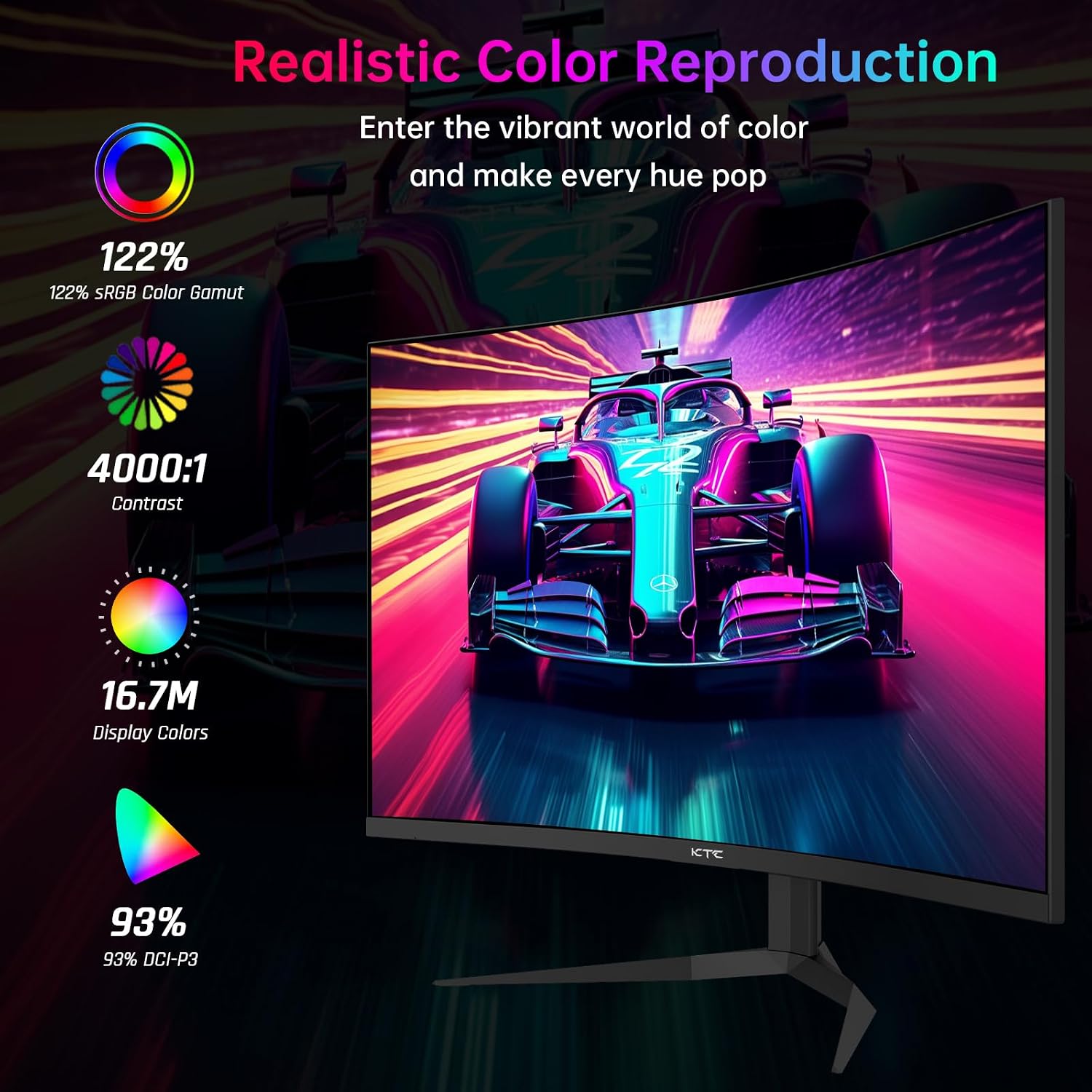 Detalle 2 de KTC H32S25E 32" 240Hz 1440p Curved Gaming Monitor