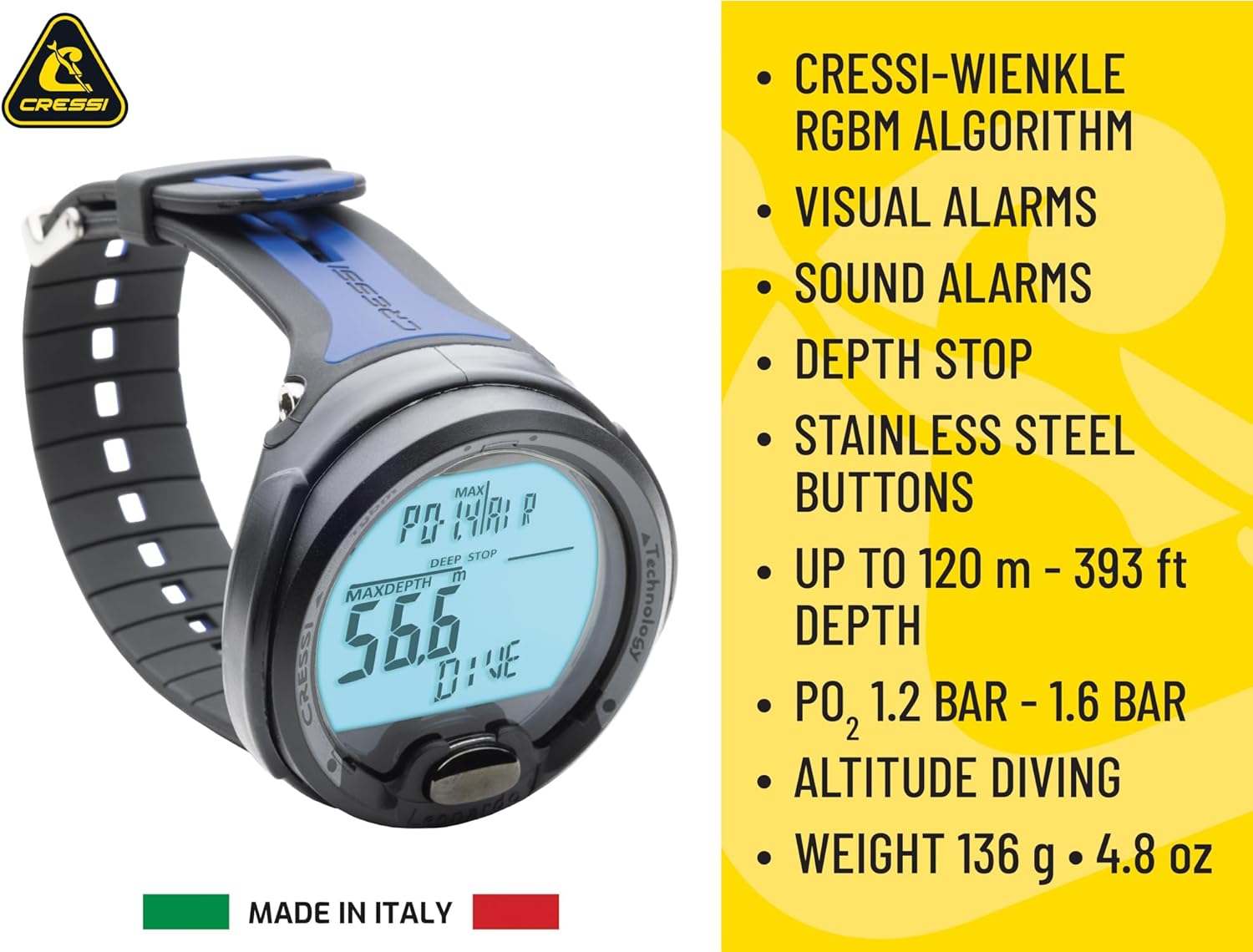 Detalle 2 de CRESSI Leonardo Ordenador de Buceo 🧠 para Adultos Unisex