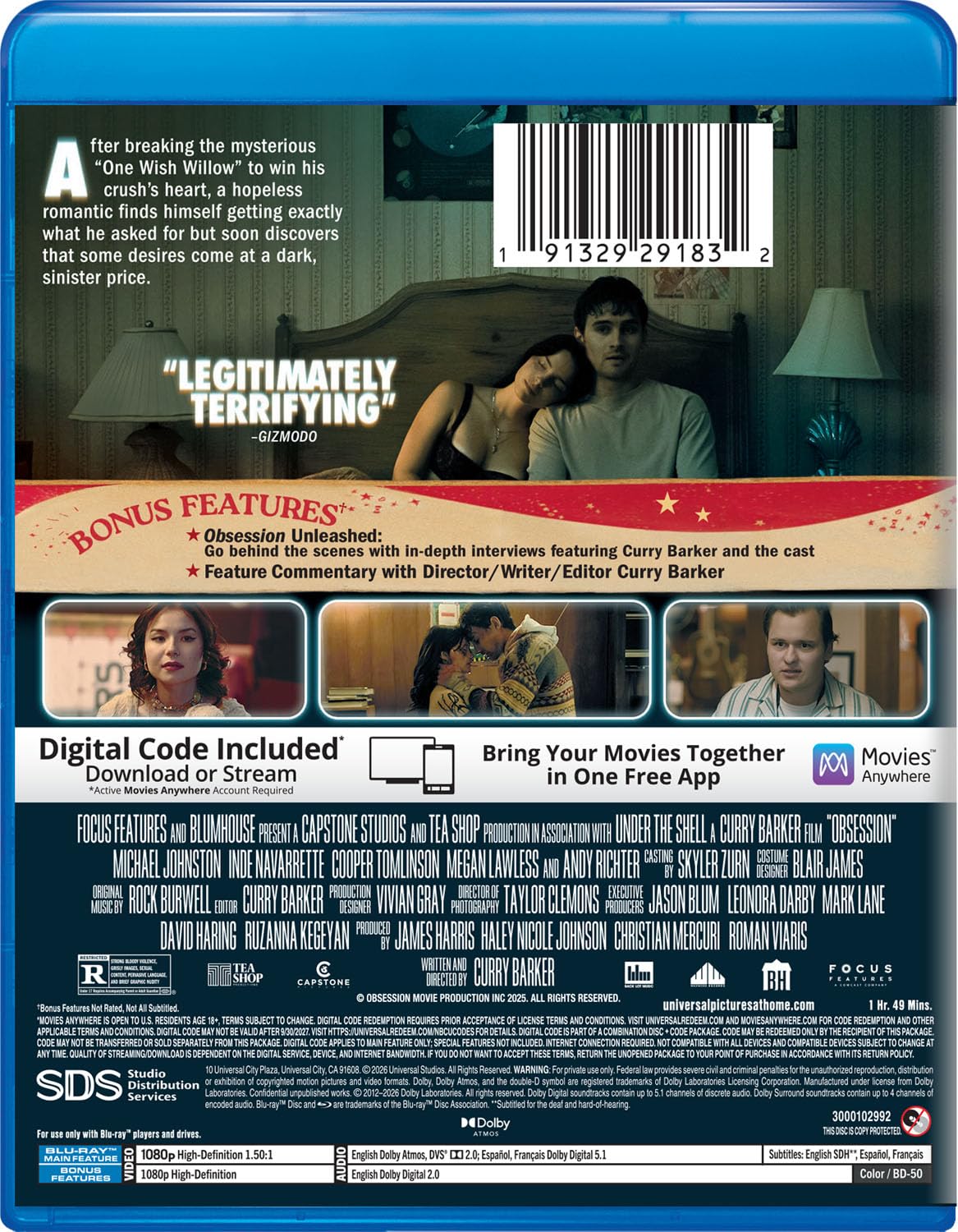 Detalle de Obsession (2026) Collector's Edition Blu-ray + Digital