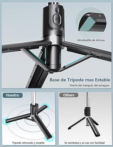 Detalle 1 de Selfie Stick Tripod with Light 45"