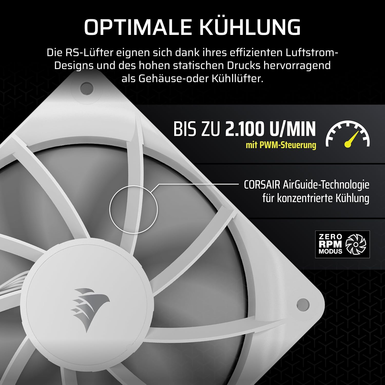 Thumbnail 3 de CORSAIR RS120 120mm PWM Lüfter 2.100 RPM