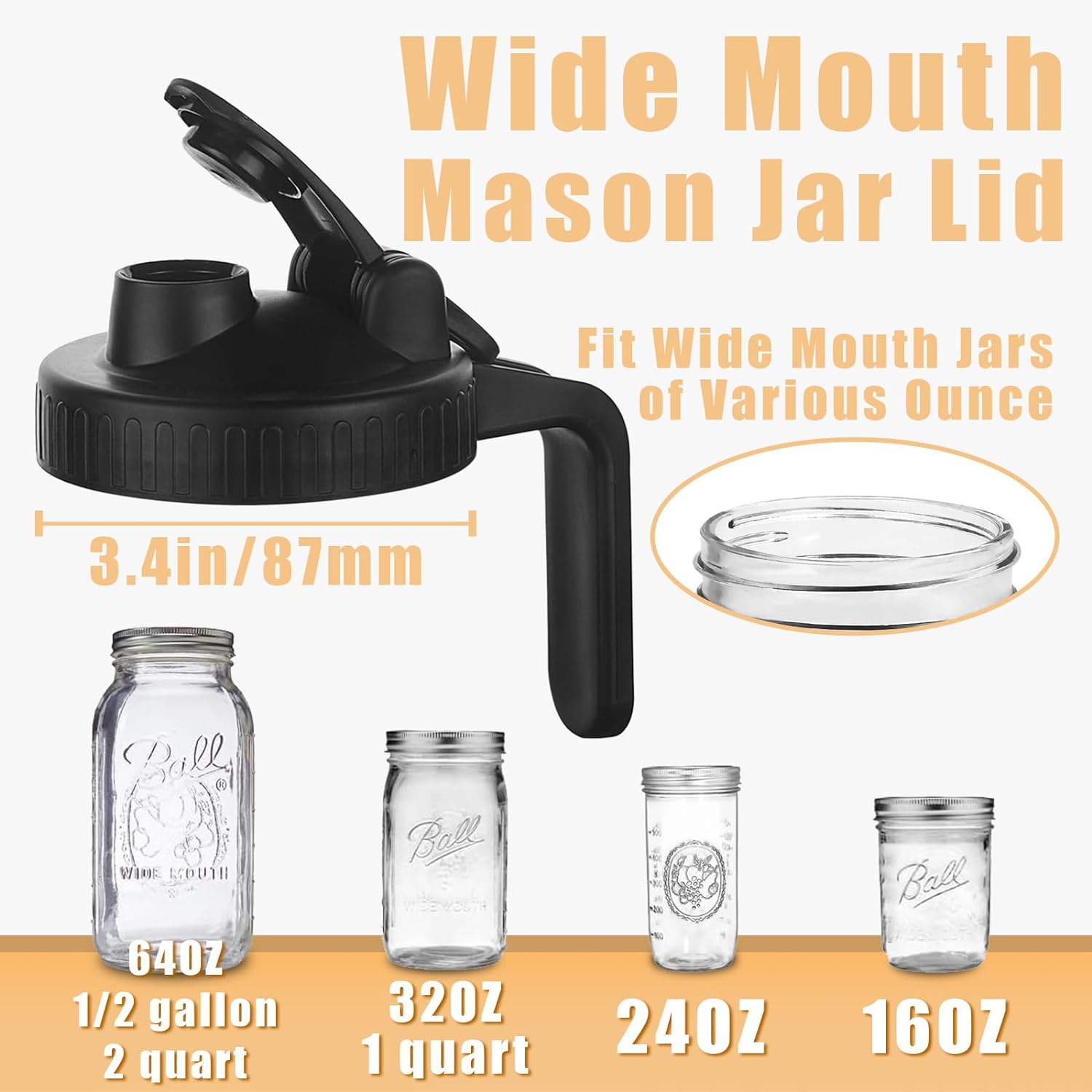 Detalle 2 de Mason Jar Pour Spout Lid Pack of 2 ๐ซ