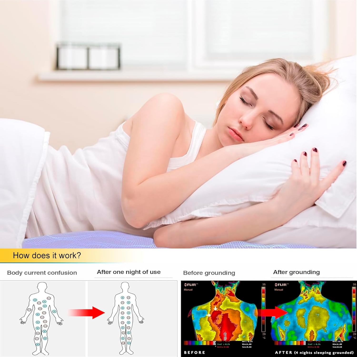 Thumbnail 4 de HUNAIGEE Taie Oreiller Mise à la Terre — Tapis de Mise à la Terre 51x76 cm pour un Sommeil plus profond et reposé