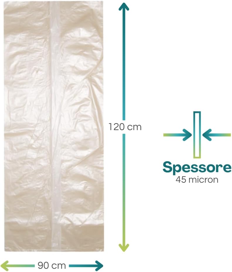 Detalle de VIRSUS 30 Sacchi Trasparenti per Spazzatura 120 L — Ambra, 90x120, LDPE Made in Italy