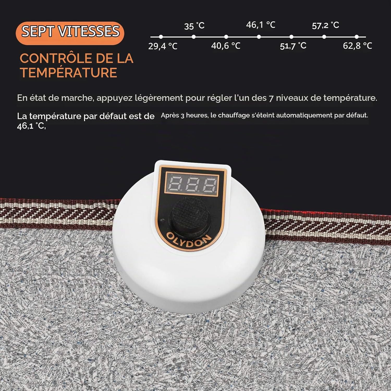 Thumbnail 4 de OLYDON XJD-01 elektrische voetenwarmer voor onder het bureau, 7 standen