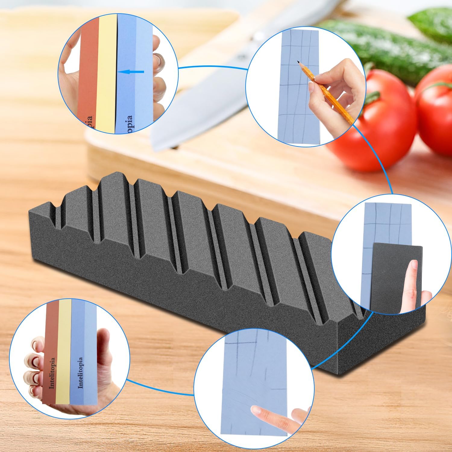 Thumbnail 6 de Intelitopia MDS00A Knife Sharpening Stone Set, 400/1000 and 3000/8000 Grit