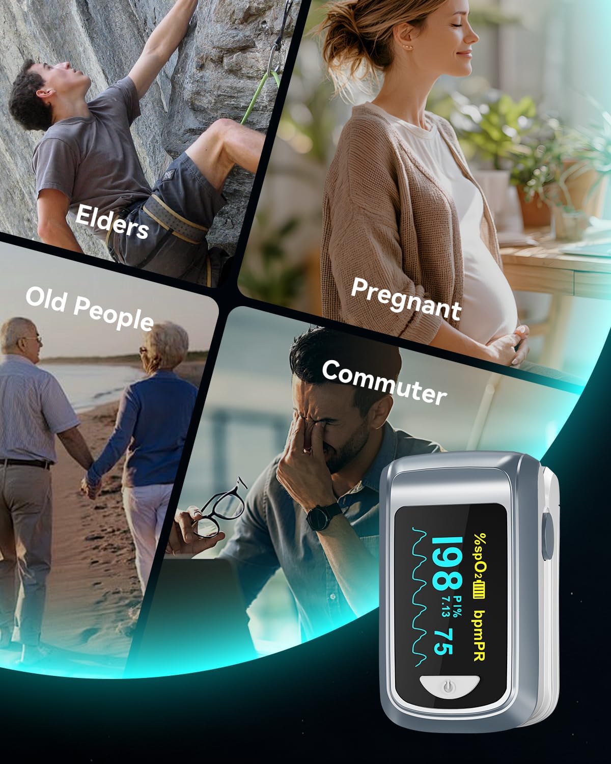 Thumbnail 6 de Fingertip Pulse Oximeter with OLED Screen 📉