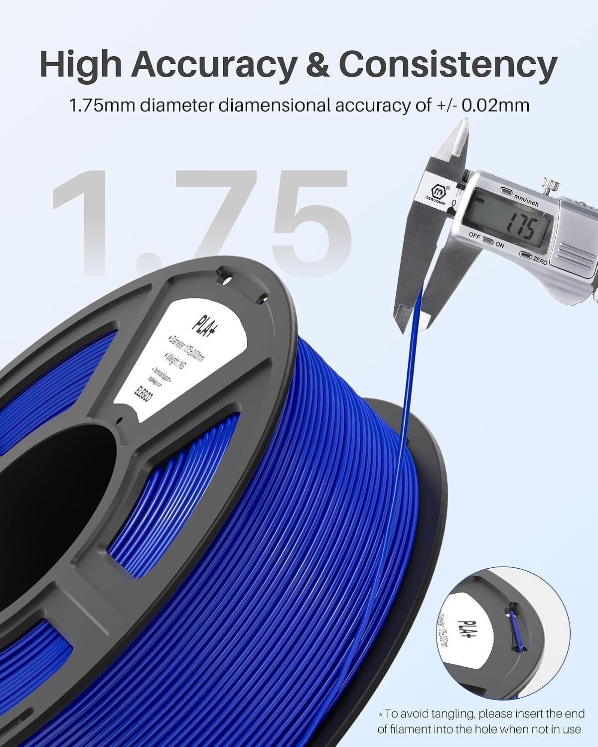 Detalle de ELEGOO PLA+ Filament 1.75mm Orange 1kg