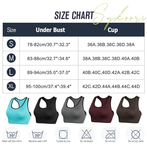 Detalle 2 de Sykooria Brassière Sport Femme - Brassière Yoga avec coussinets amovibles, nylon élasthanne, Blanc 341, Taille L