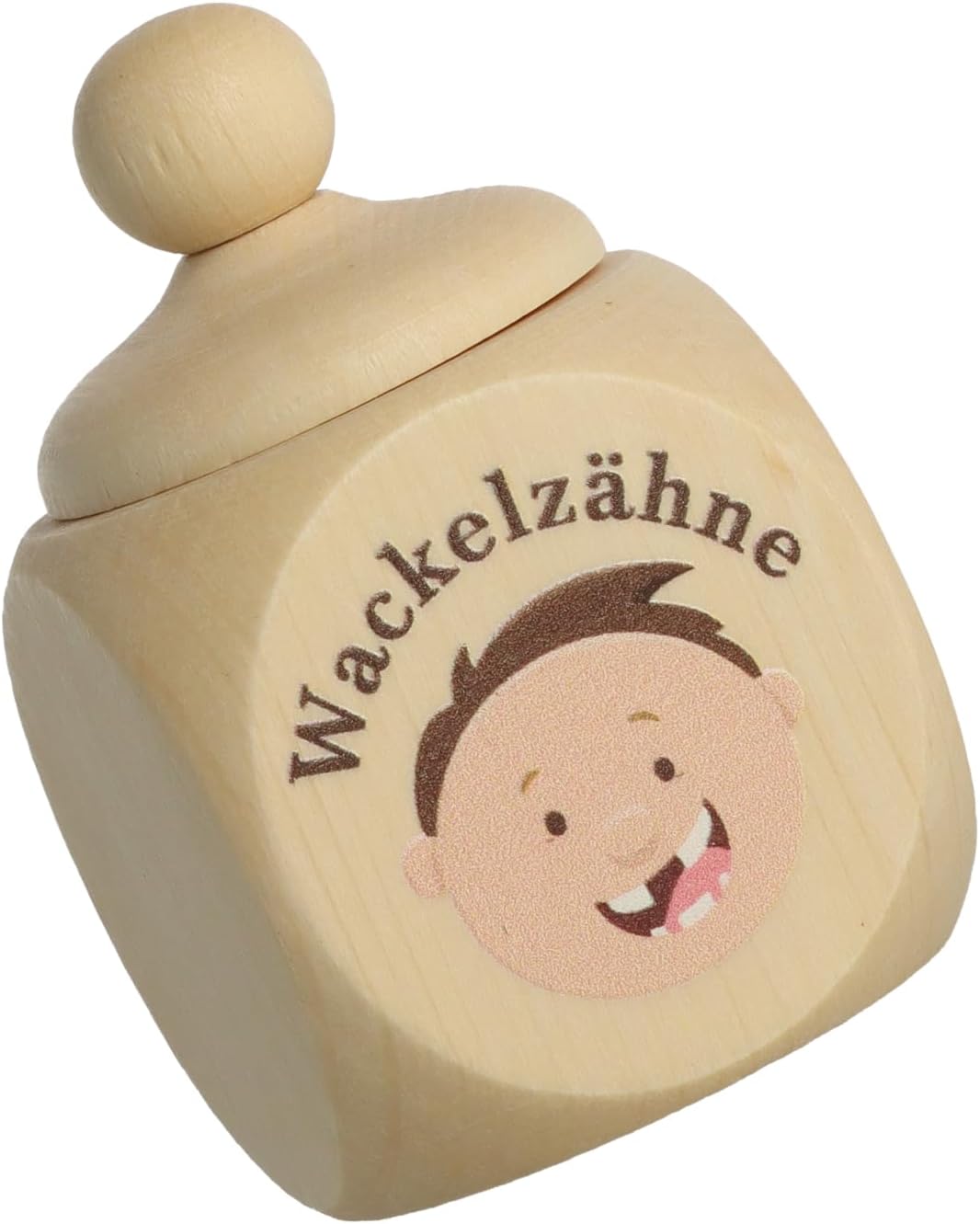 Detalle de Spruchreif Milchzahndose aus Holz mit Deckel und UV-Druck – Zahnfee-Idylle für kleine Erinnerungen