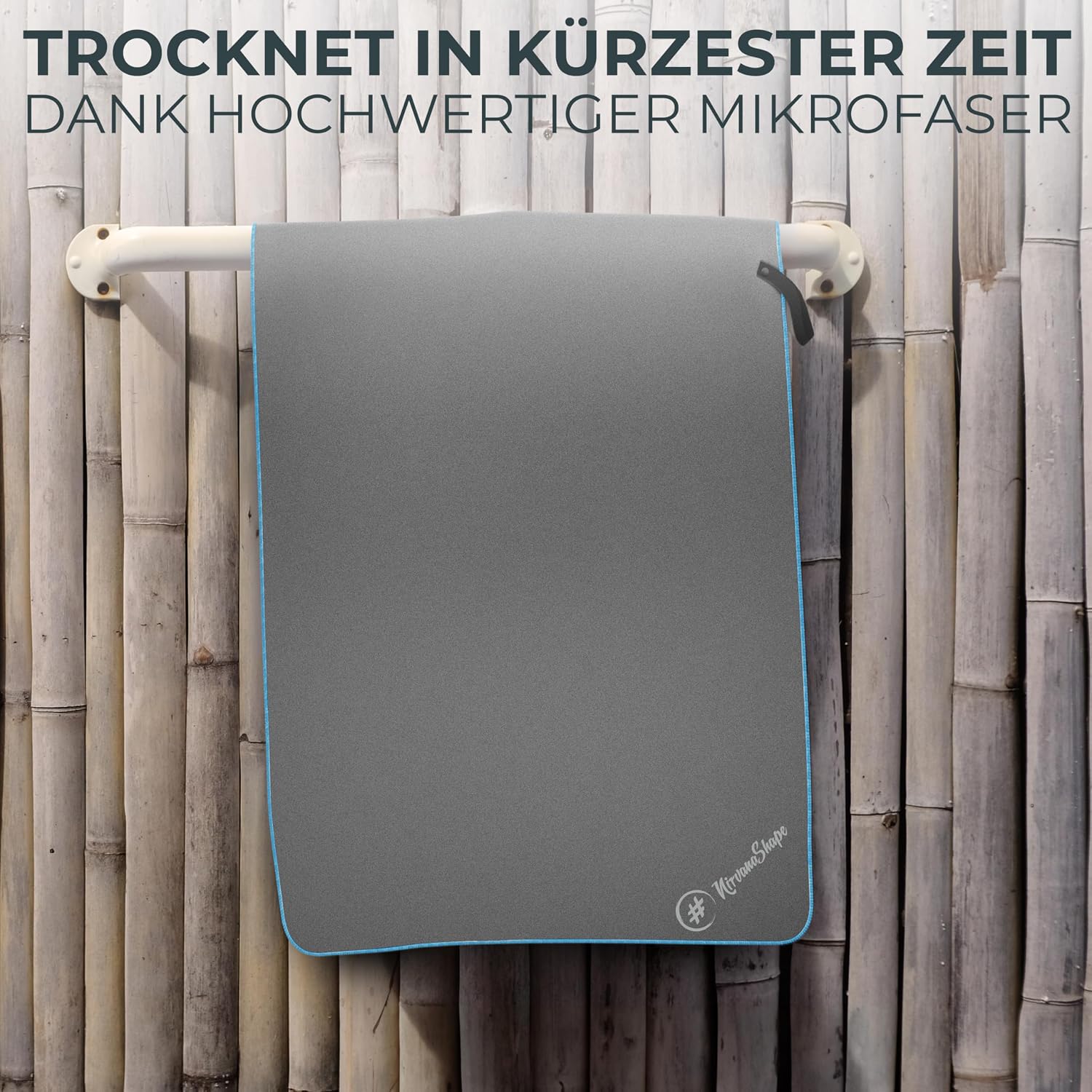 Detalle de NirvanaShape Mikrofaser Handtuch – Reisehandtuch 140 x 70 cm, schnelltrocknend und kompakt