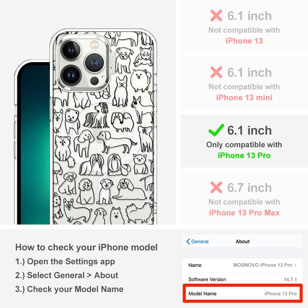 Detalle de MOSNOVO Case for iPhone 13 Pro — Clear, MagSafe-Compatible with Buffertech Drop Protection