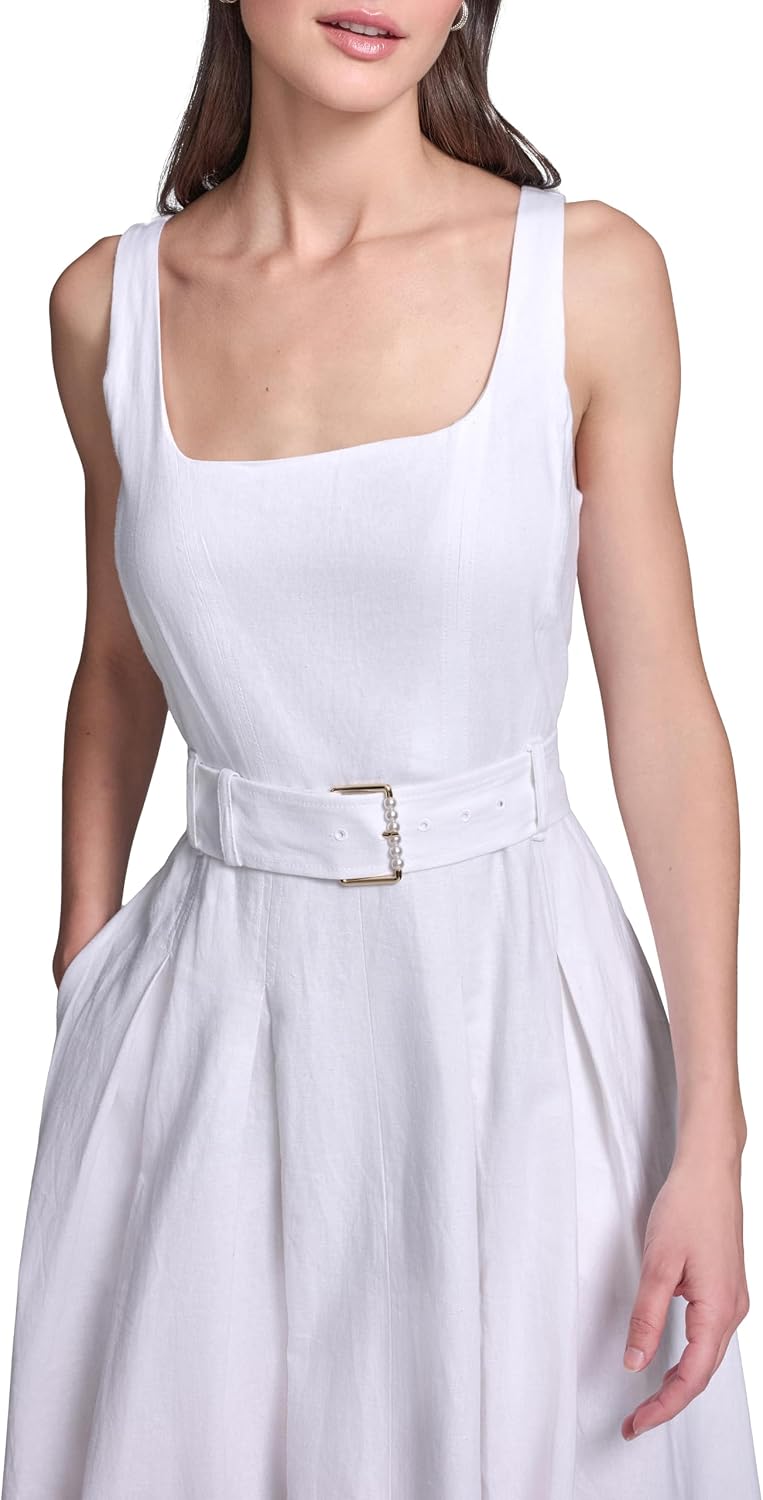 Detalle 2 de Karl Lagerfeld Linen Midi Dress