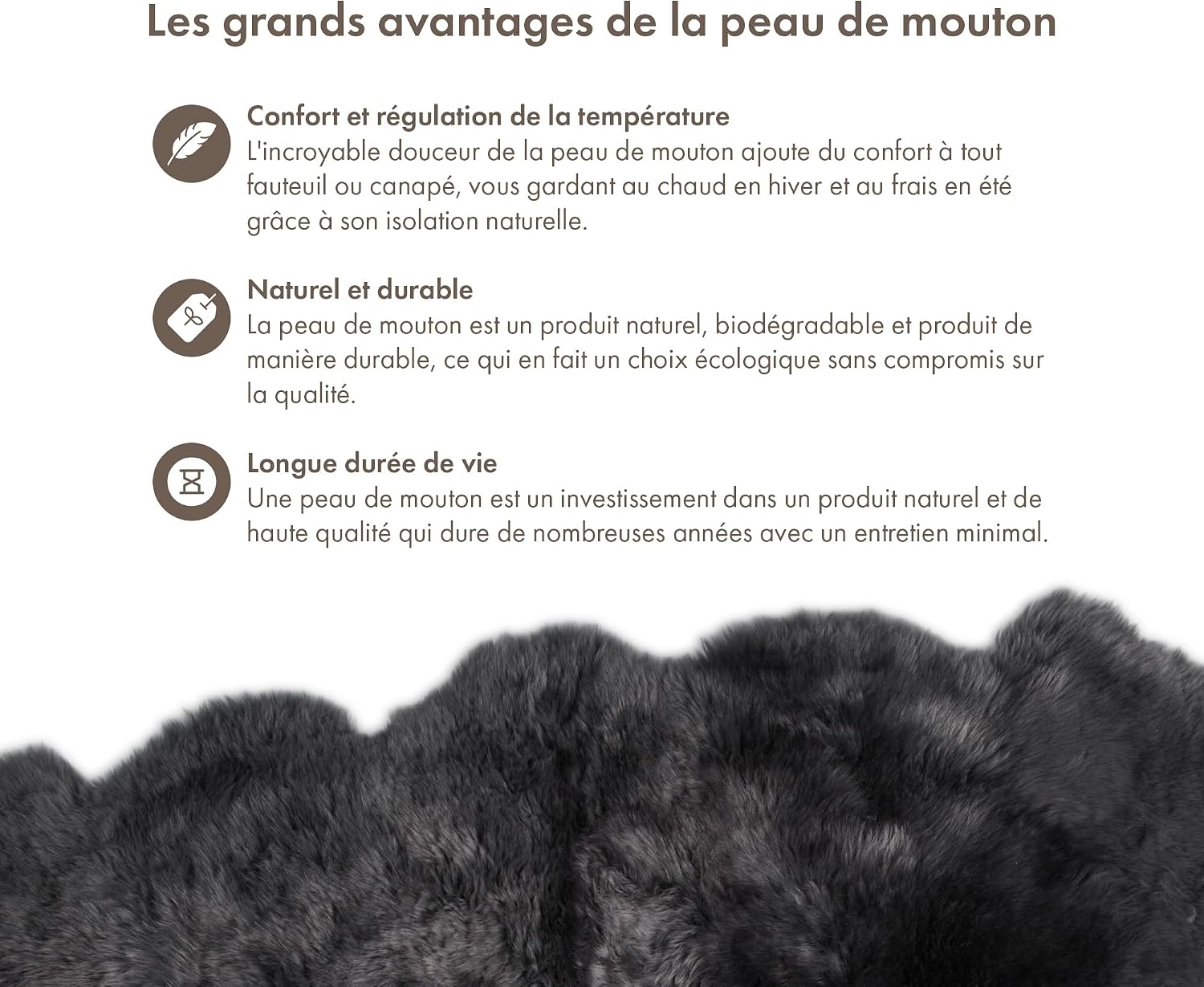 Thumbnail 3 de Nordic Sheep Tapis Peau de Mouton 170x110 cm