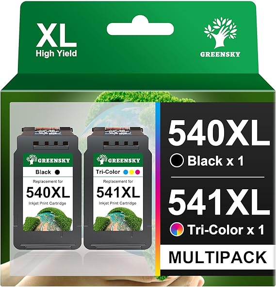 GREENSKY Cartuchos Tinta 540/541 XL para Canon PIXMA 📄