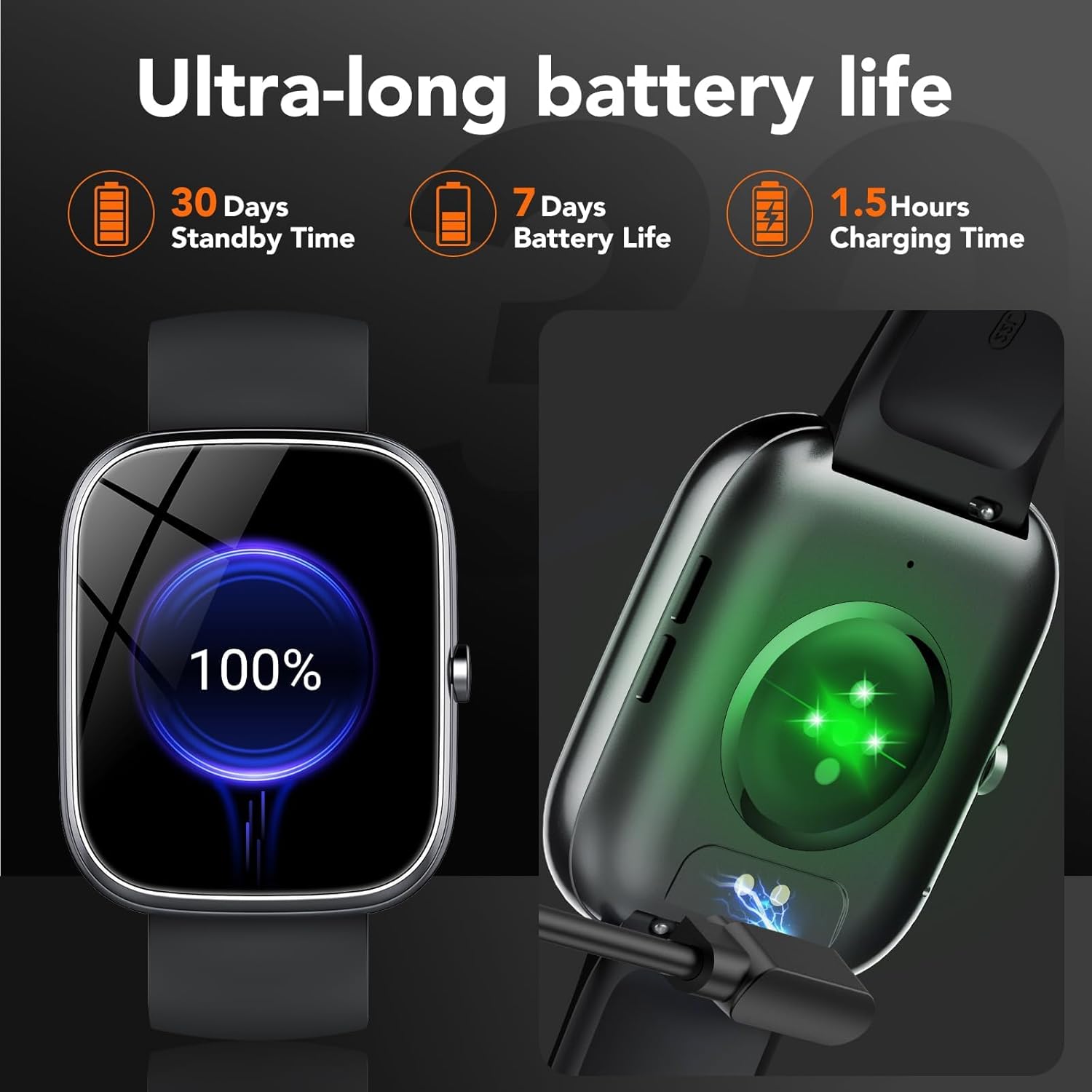 Thumbnail 5 de Smartwatch Uomo Donna 1.91'' con chiamate Bluetooth e AI, fitness tracker SpO2, sonno e 115+ sport (IP68) nero