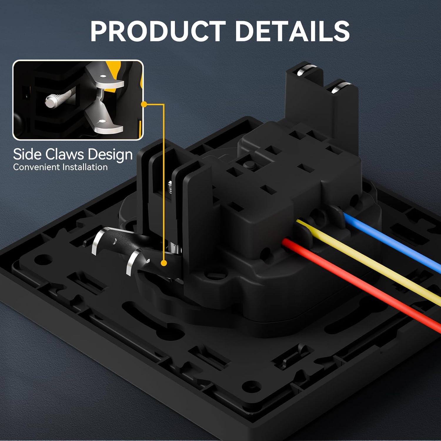 Thumbnail 4 de BSEED Schuko Unterputz-Wandsteckdose mit PC-Rahmen (16 A), 1-fach in Hellgrau