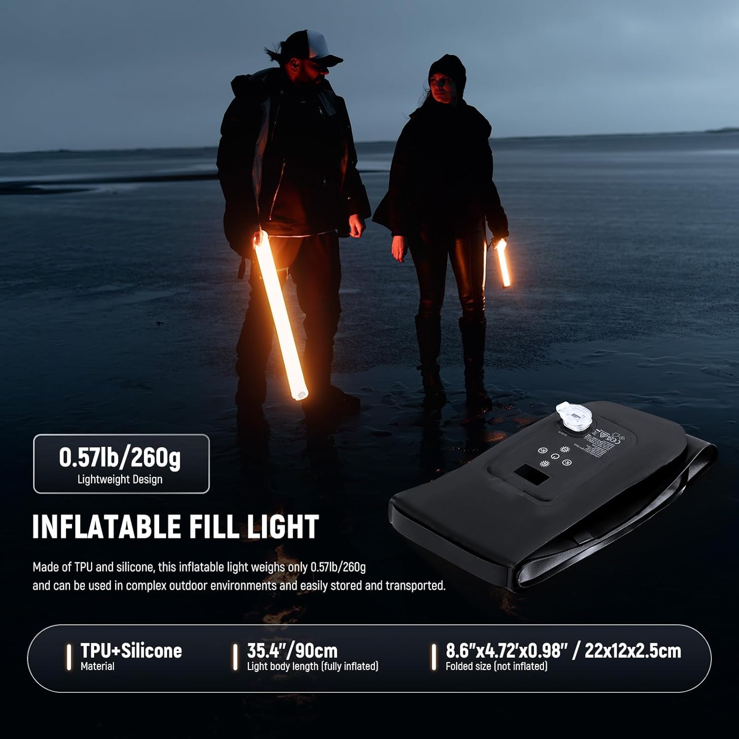 Thumbnail 5 de NEEWER 21W Handheld LED Tube Light (GC21B) – 90cm inflatable bi-colour tube with 2500mAh battery