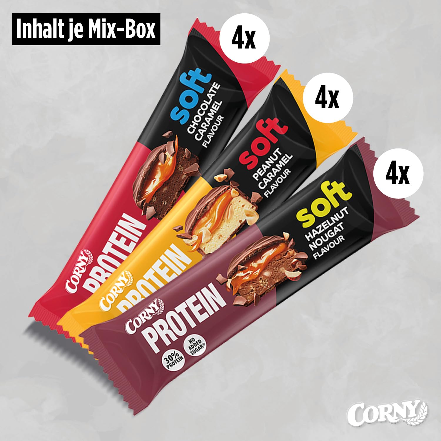 Thumbnail 3 de Corny Protein Soft 12er Mix Pack – 12 Proteinriegel (45 g) mit 30% Eiweiß